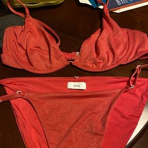 Pink glittery brand new ONIA swimwear! SIZE LARGE